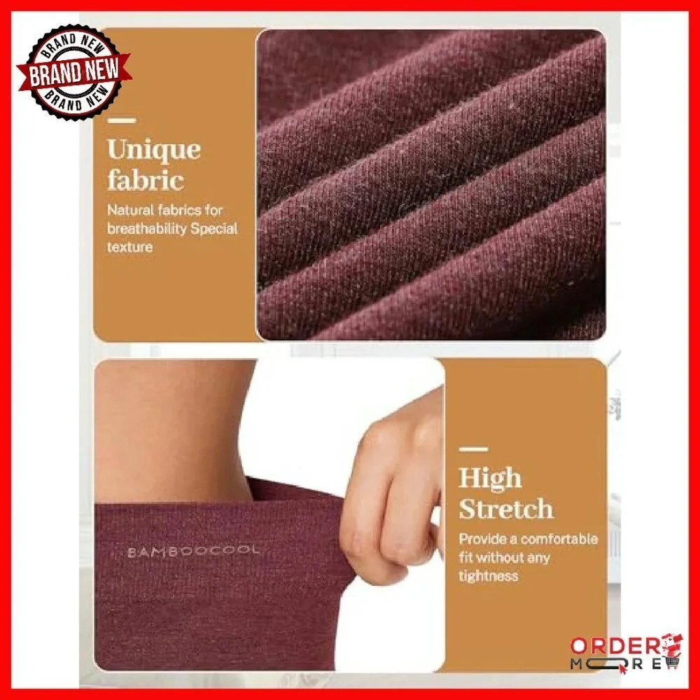 Seamless Boyshort Panties 5-Pack - Tag-Free Soft Stretchy Bamboo